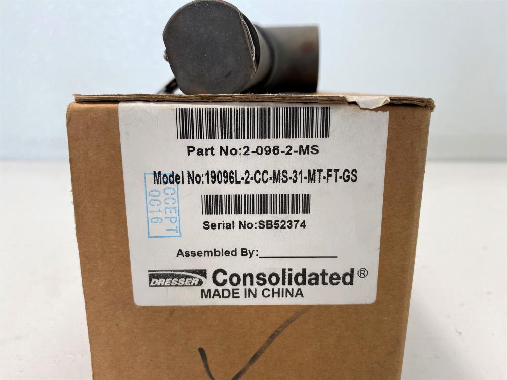 Dresser Consolidated 3/4" MNPT x 1" FNPT Relief Valve, 2-096-2-MS